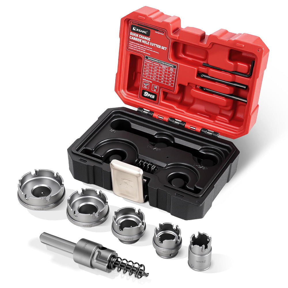 EZARC 9PCS Quick Change Carbide Hole Saw Kit, 7/8"-2" for Stainless...