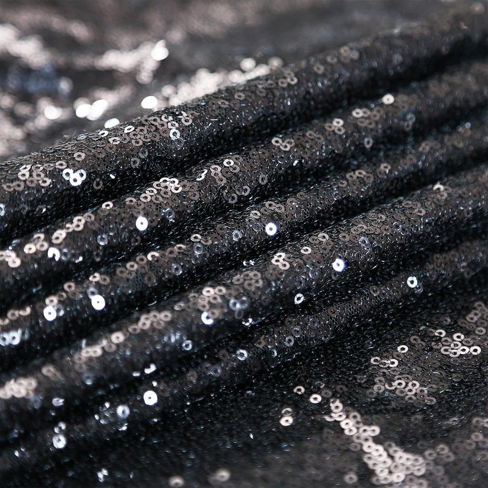 SoarDream Black Sequin Tablecloth 90"x156" Party Glitter Table Cloth