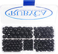 RUBYCA Natural Black Obsidian Round Loose Bead Organizer Plastic Box Jewelry Making Mix Sizes