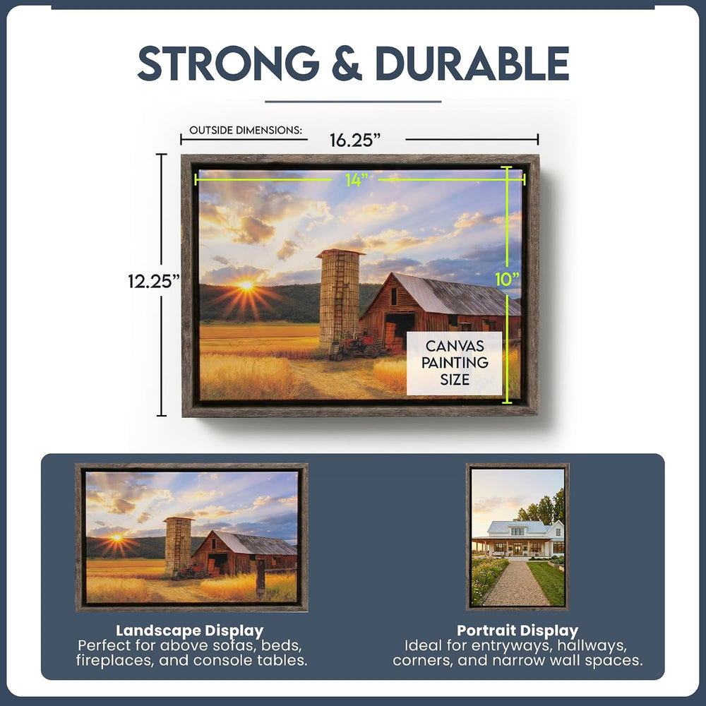 BARNWOODUSA | Rustic Barnwood Canvas Frame | For Oil Paintings & Wall Art...