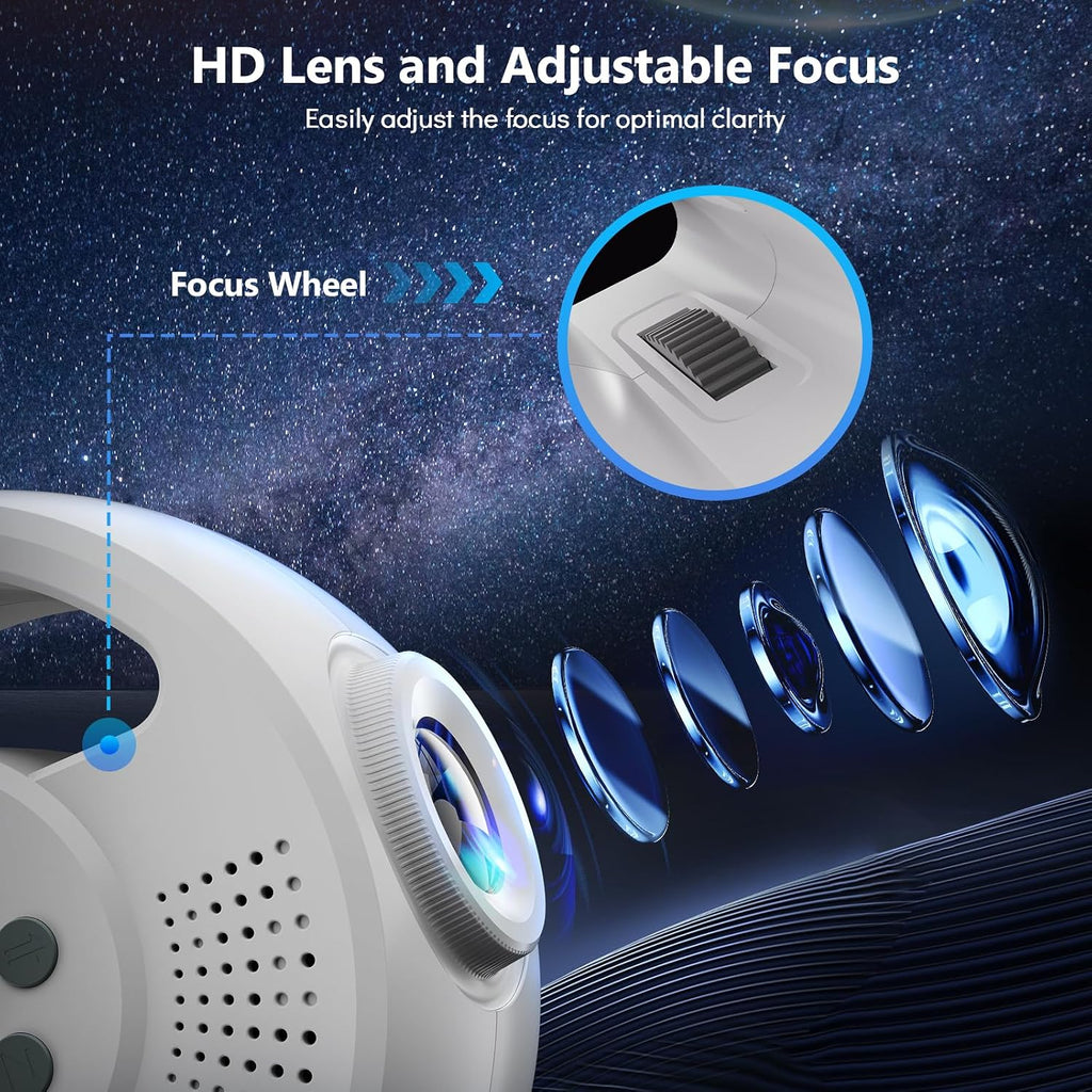 rossetta 3d galaxy projector, 60 scenes star light, package contents