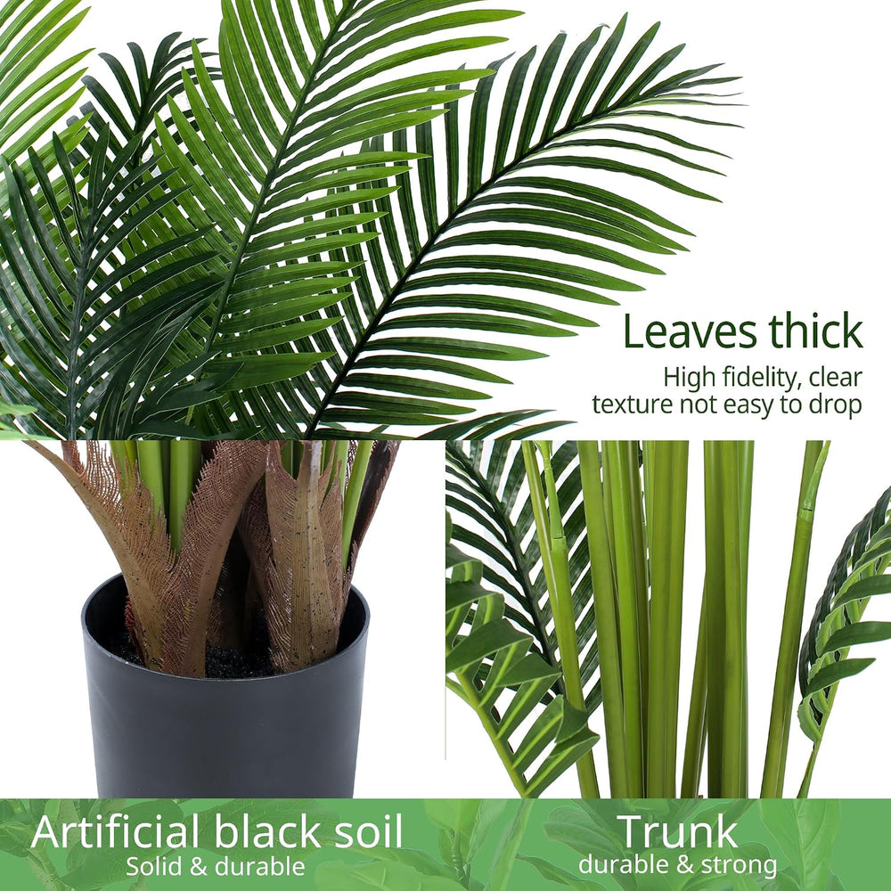 YEPDIN 6 Ft Artificial Tropical Palm Tree With 24 Removable Leaves - Large Fa...