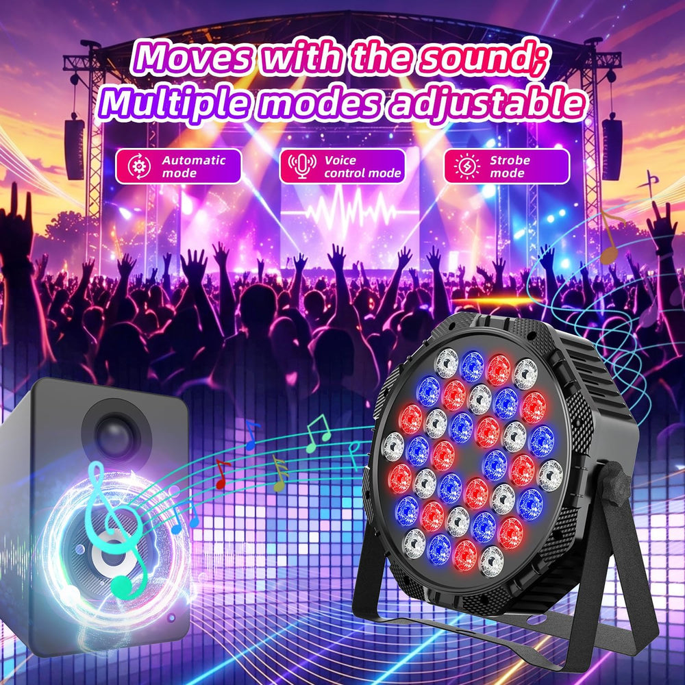2-Packs 36LED Par Lights DJ Stage Light RGB