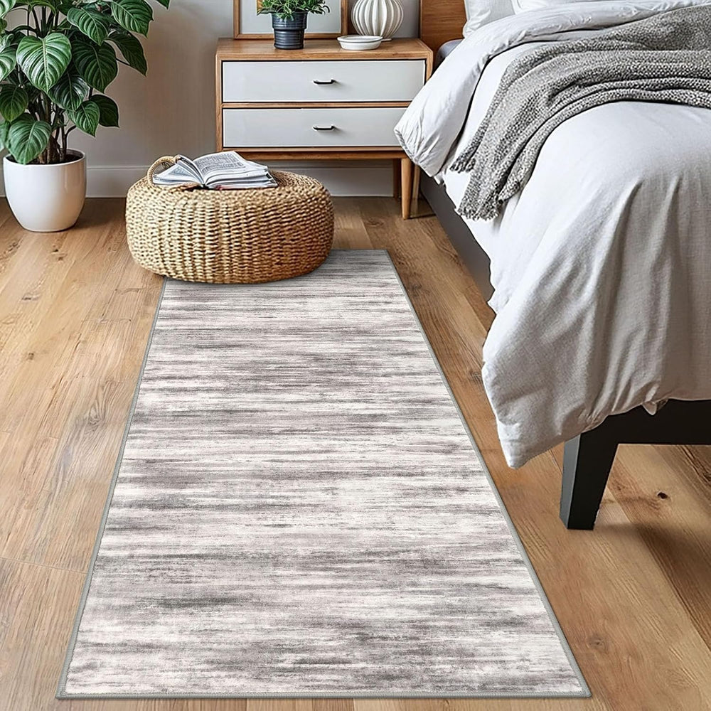 KOZYFLY Modern Kitchen Runner Rug 2x6 Washable Rug Runner Stone Gray