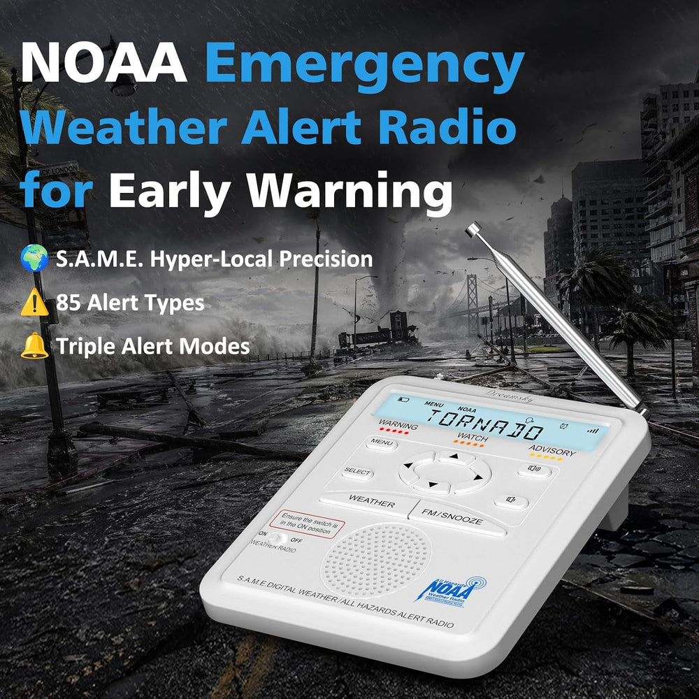 DreamSky Weather Radio NOAA Alert with Battery Backup & FM Radio for Home