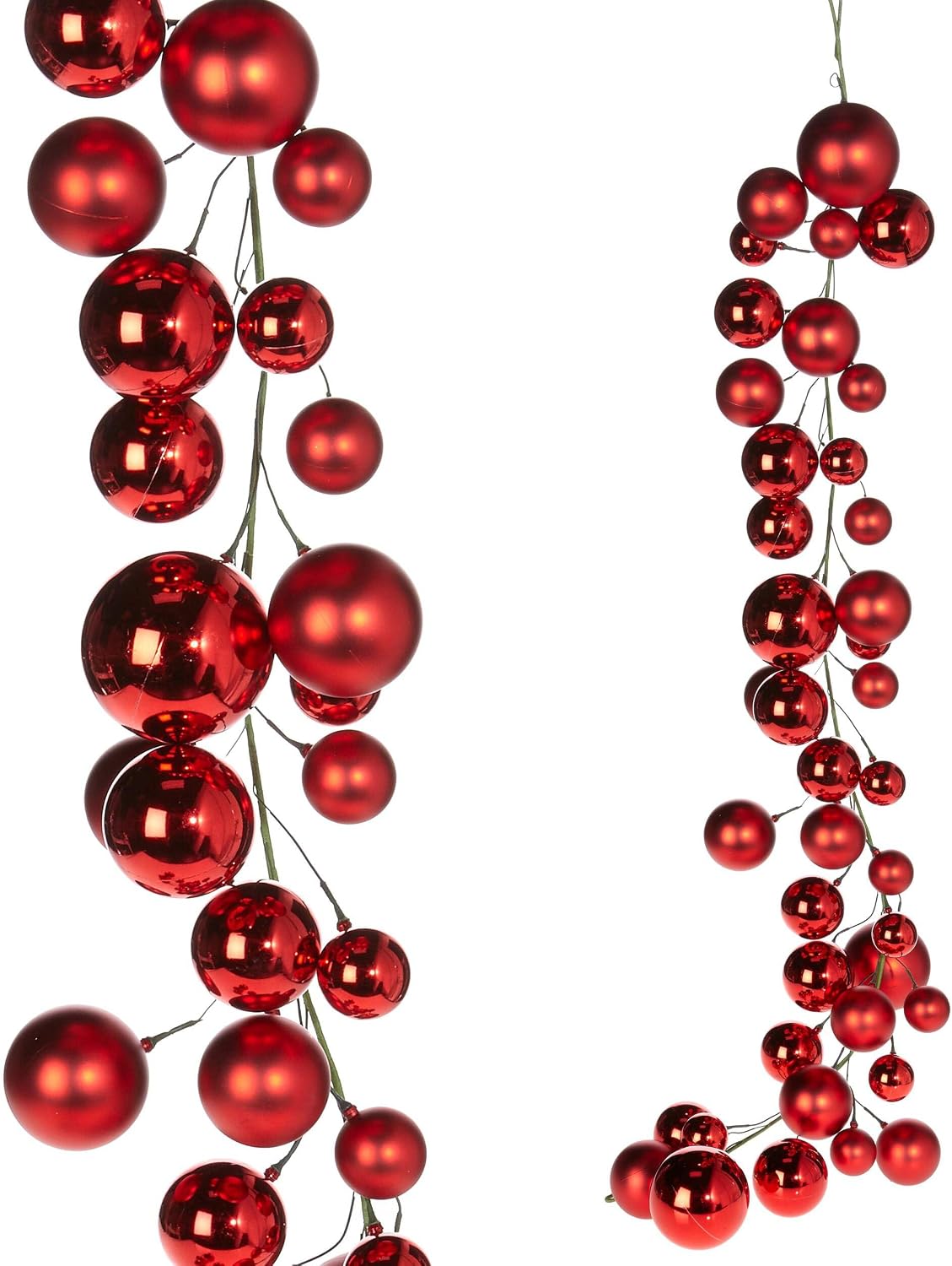 Raz Imports Red Green and Gold Ball Christmas Garland 4 Feet Long