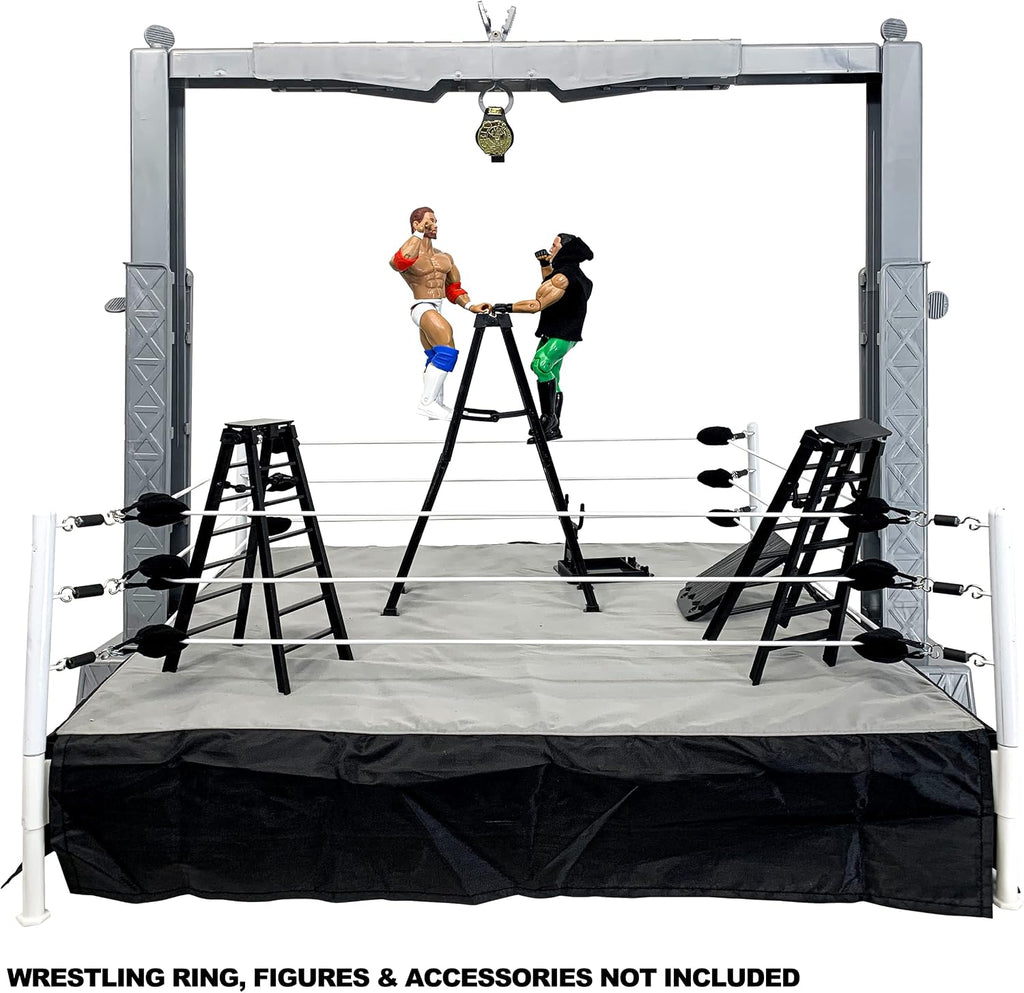 grab the gear adjustable playset for wrestling action, close-up detail