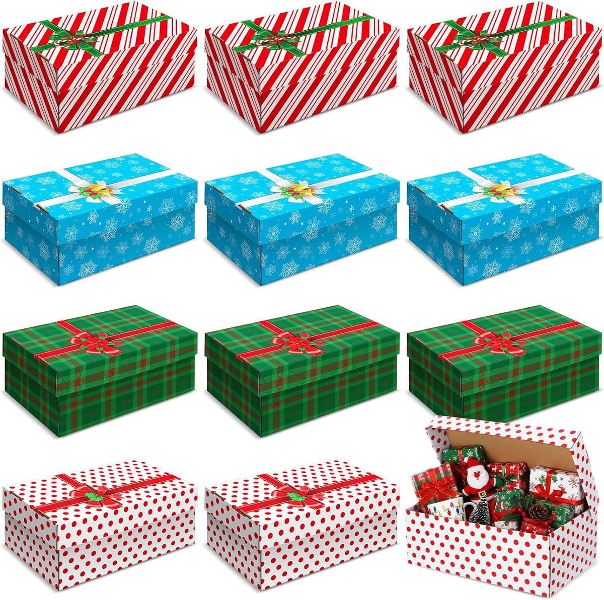 Eersida 24 Pack Large Christmas Gift Boxes with Lids, Christmas