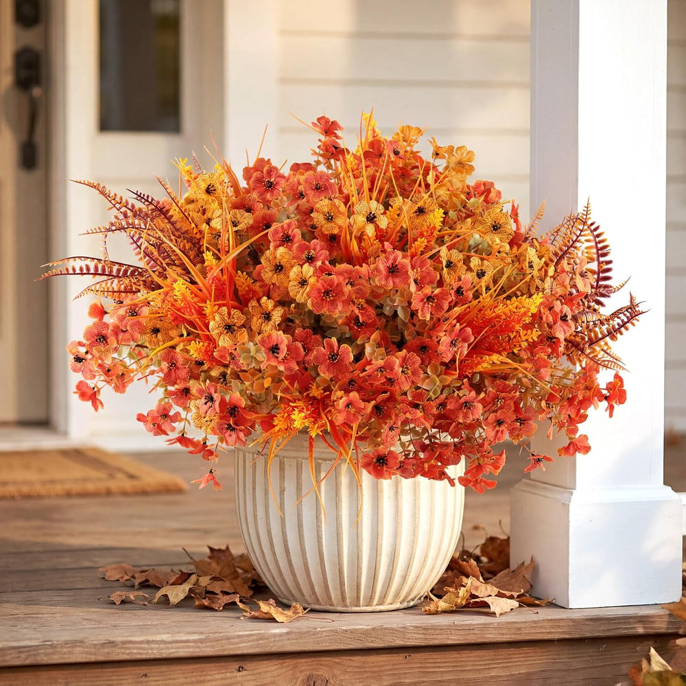 30PCS Fall Mums for Outdoors, Faux Fall Flowers UV Resistant