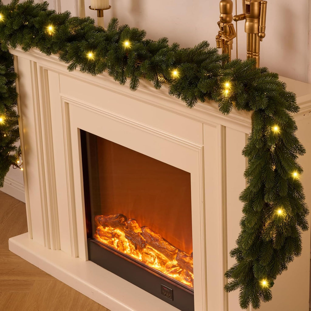 6FT 1Pcs Prelit Realistic Faux Norfolk Pine Garland for Christmas Decor