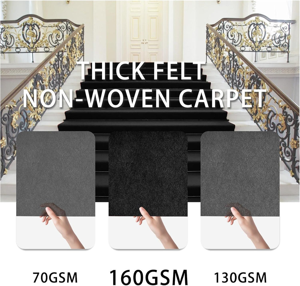 VOK Black Aisle Runner Carpet Rugs for Partys & Events, Premium 160 GSM F...