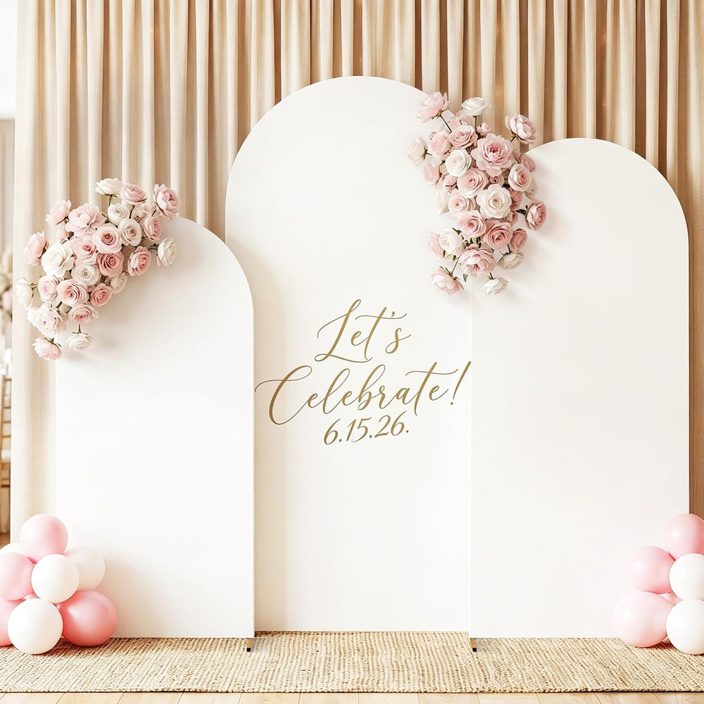Metal Arch Backdrop Stand and Cover Set 7.2FT/6.6FT/6FT