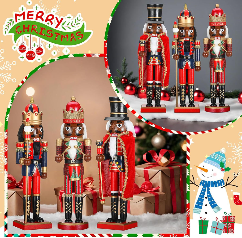 geetery 3 pcs black christmas nutcracker decor nutcracker showing dimensions
