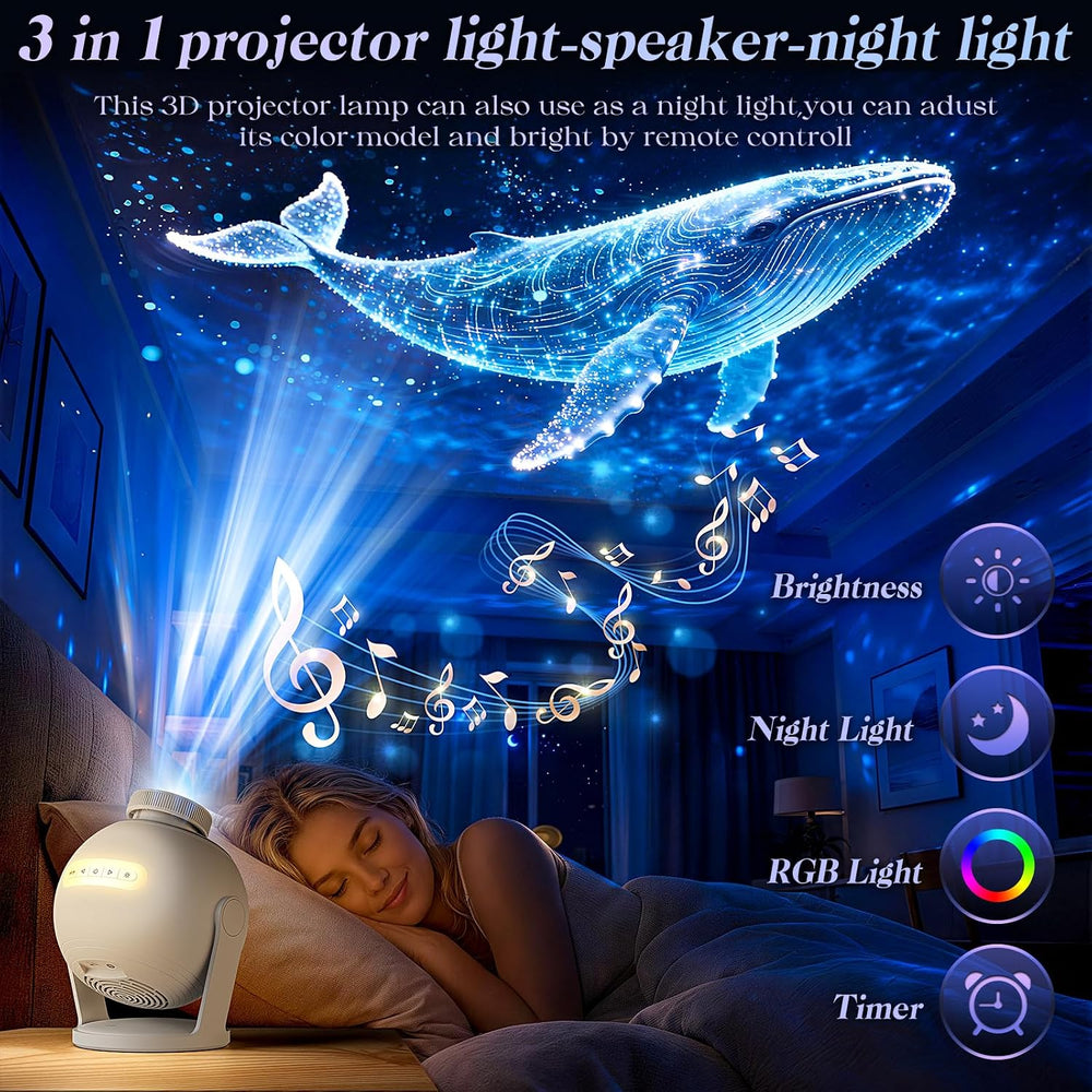 3D Galaxy Projector, 60 HD Dynamic Scenes, Star Light Projector for Home