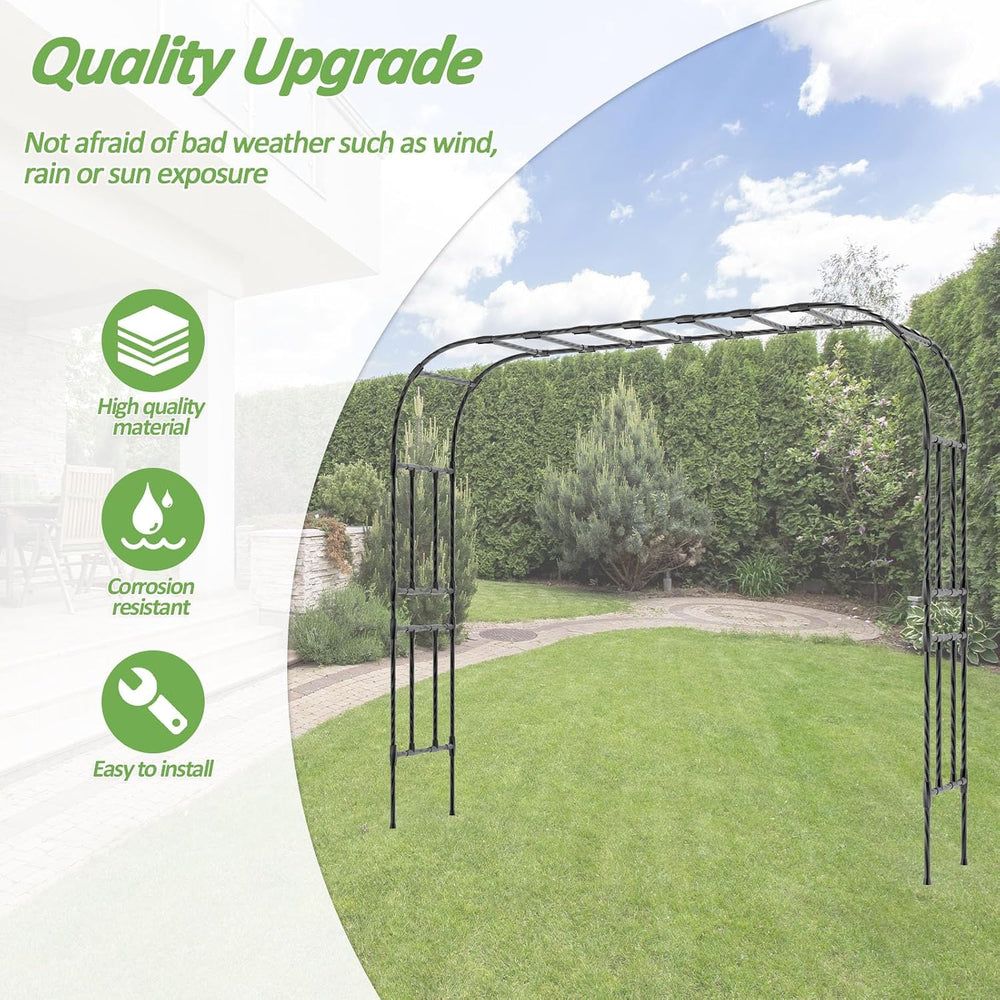 Thickened Metal Garden Arch-126L*94.5"H,Trellis for Climbing Plants Outdoor