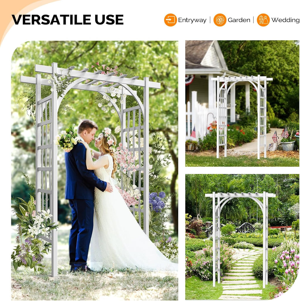 vingli garden arbor, pvc wedding arch for ceremony shown in use