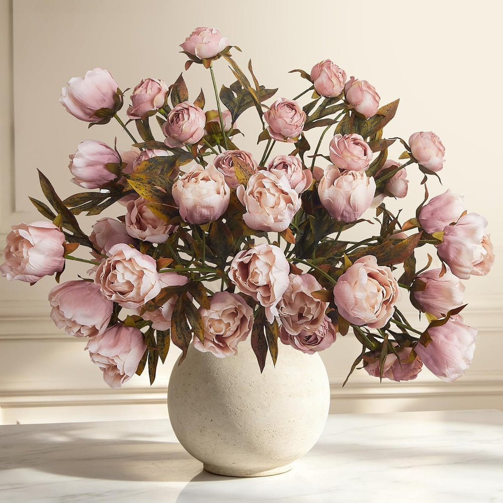 10 Pcs Peonies Artificial Flowers，Faux Flowers For Vase Home Decor