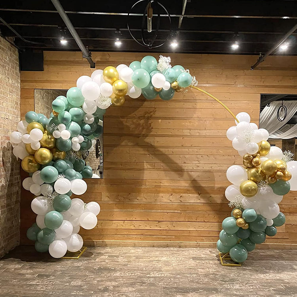 9.2 FT Large Circle Balloon Arch Stand Gold Metal Round Arch Backdrop Stand f...