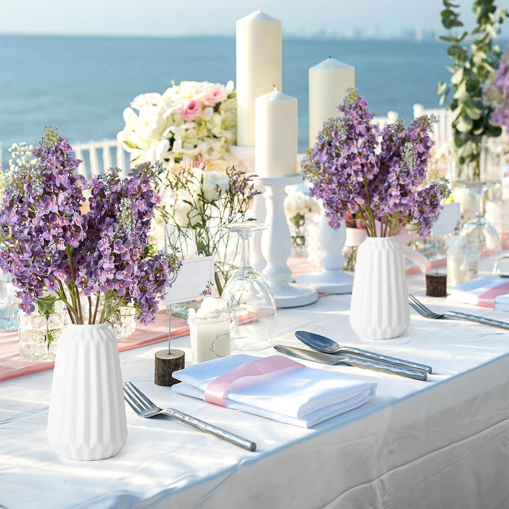 4PCS 25.6inch Lilac Artificial Flowers Purple Fake Delphinium Long Stem Silk ...
