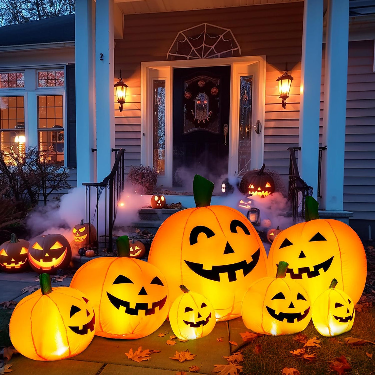 tisejoy 7.5ft halloween inflatables outdoor decorations pumpkin, package contents