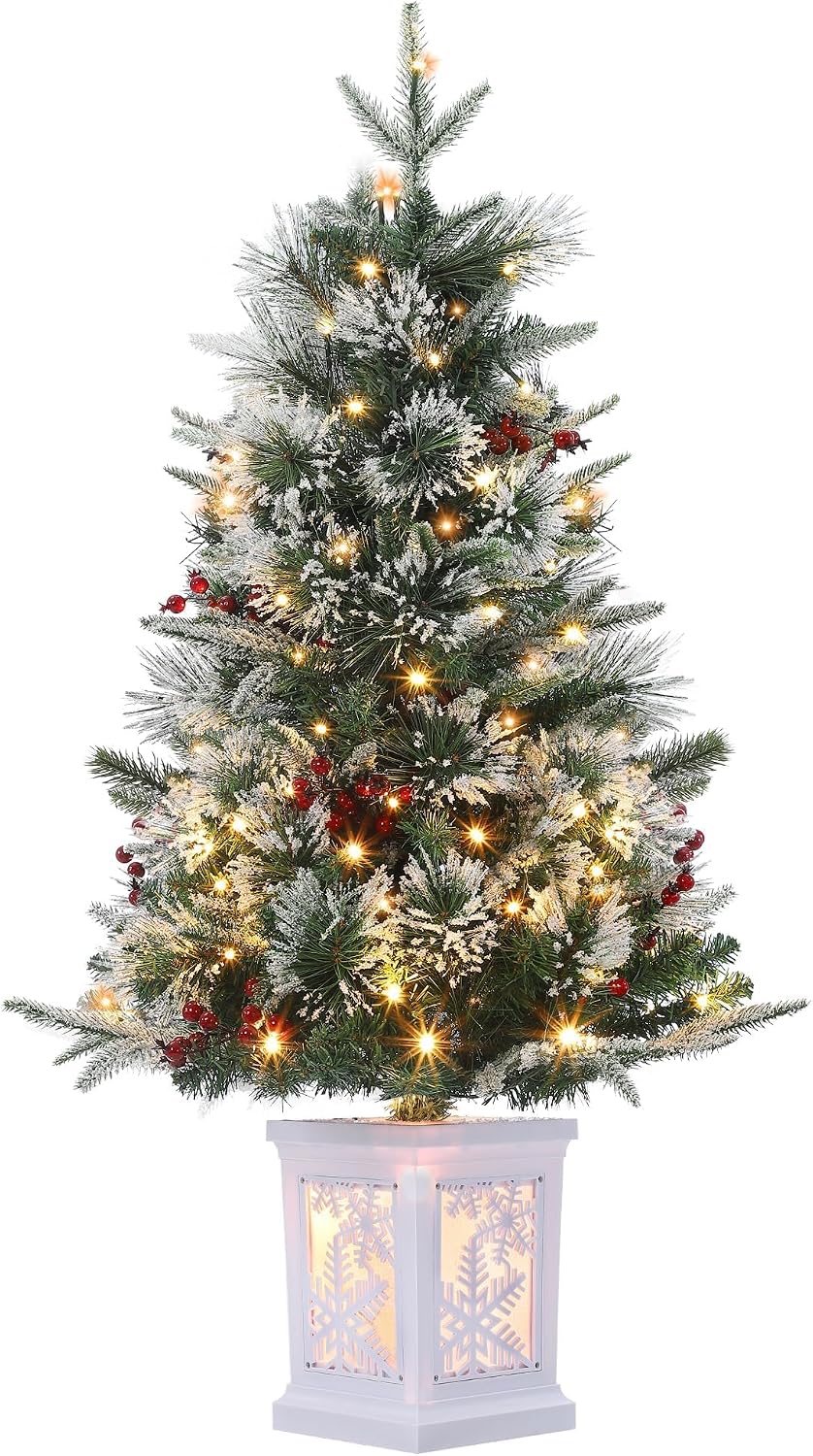 GAOMON 3FT Prelit Christmas Tree, Artificial Xmas Tree with Lighting Base