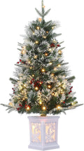 GAOMON 3FT Prelit Christmas Tree, Artificial Xmas Tree with Lighting Base