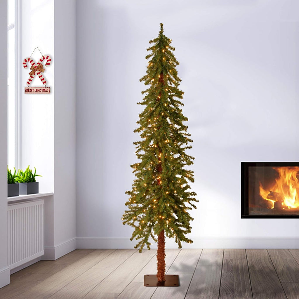 national tree company 6ft pre-lit hickory cedar artificial shown in use