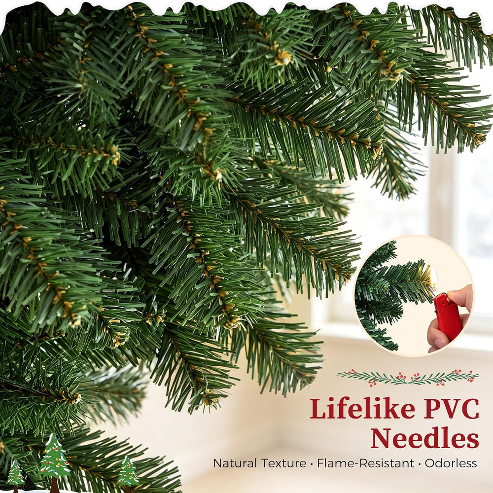GTPLAYER 6 ft Artificial Christmas Tree, 1010 Branch Tips, Metal Base
