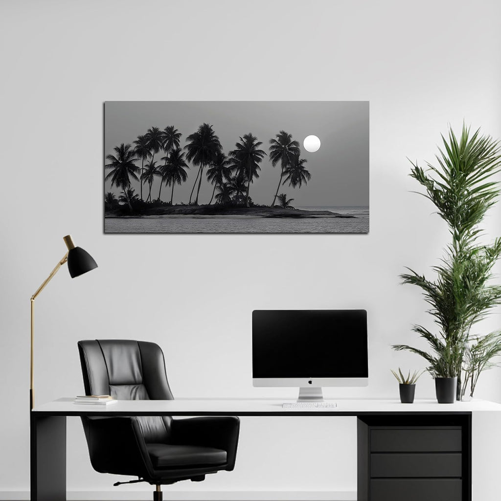 black and white wall art coastal landscape ocean, close-up detail