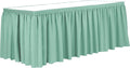 Ultimate Textile Pleat Polyester Fabric Table Skirt - Machine Washable Flame Resistant with Clips for Events, Weddings & Trade Shows, Cut & Sewn in Paterson, NJ - Mint, 7' Shirred Pleat