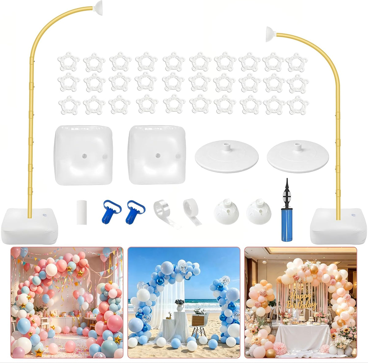 Balloon Arch Kit,Adjustable 8.2FT & 6FT Half Balloon Arch Stand