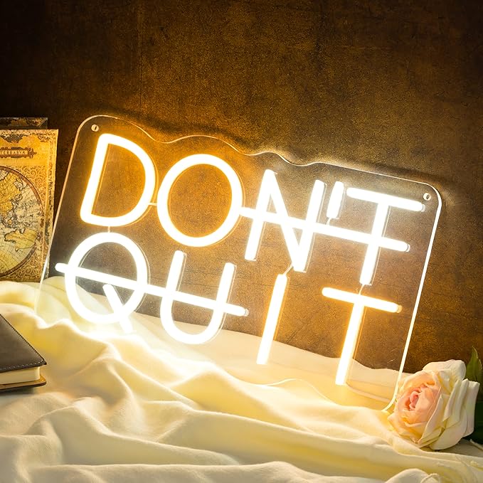 Don't Quit LED Neon Sign for Wall Decor, DO IT Neon Lights Party Decorations, USB Powered Switch Neon Lights lighting adjustable for Office Room, Gym Room, Man Cave, Gamer Room