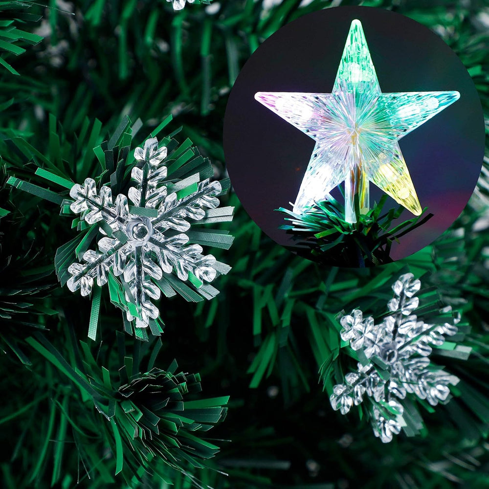 Juegoal 7 ft Pre-Lit Optical Fiber Christmas Artificial Tree, with LED RGB Co...