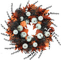 Idyllic 24" Halloween Wreath Pumpkins Maple Black Spiders for Front Door
