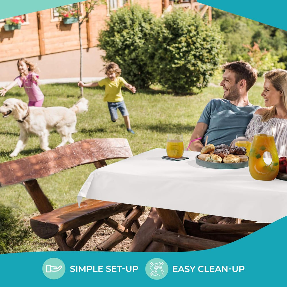 Exquisite Basic White Plastic Table Cover Roll 40" x 300'