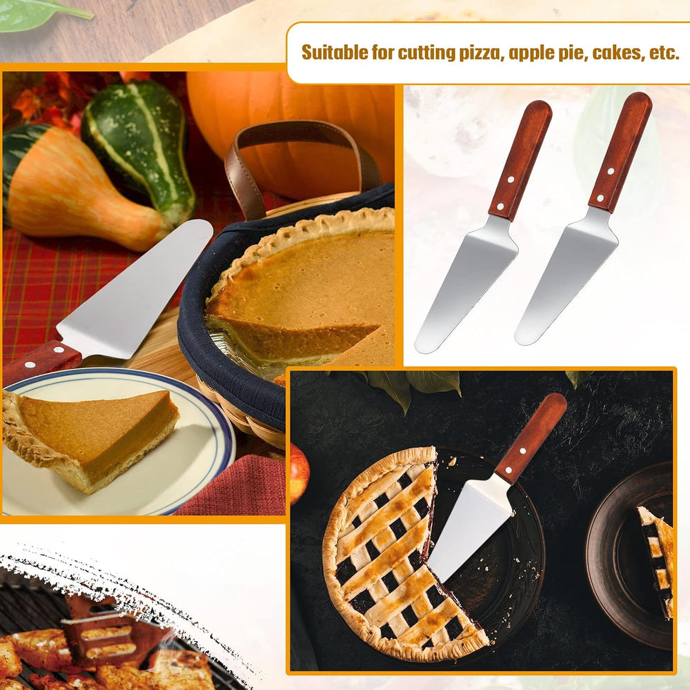 40 Pack Pizza Spatula Pie Server, Stainless Steel Wood Handle, 9.8x2.4"