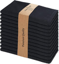 Urban Villa Cloth Napkins Halloween Dinner Napkins Solid Black Color 20''x20'' (Set of 12) 100% Cotton Slub Absorbent Napkins Soft Durable Reusable Washable Ideal for Events Parties Everyday use