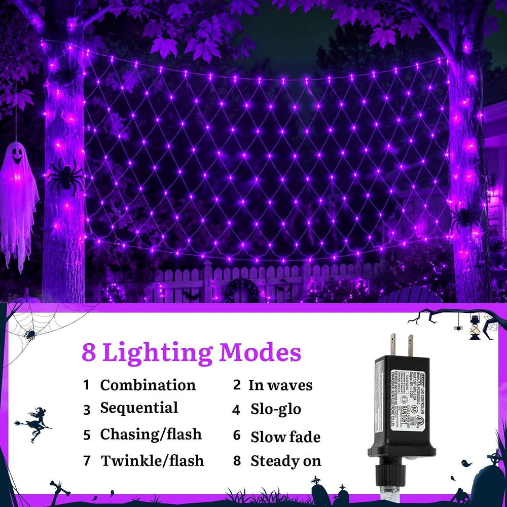 Purple Halloween Net Lights Outdoor Mesh Lights 12 * 5ft