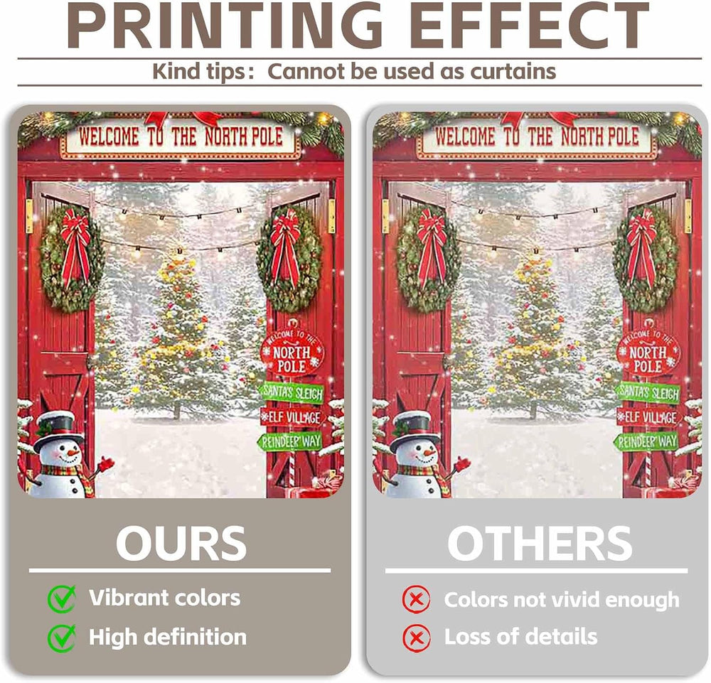 8x6ft Fabric Christmas Snowy Scene North Pole Photography Backdrop