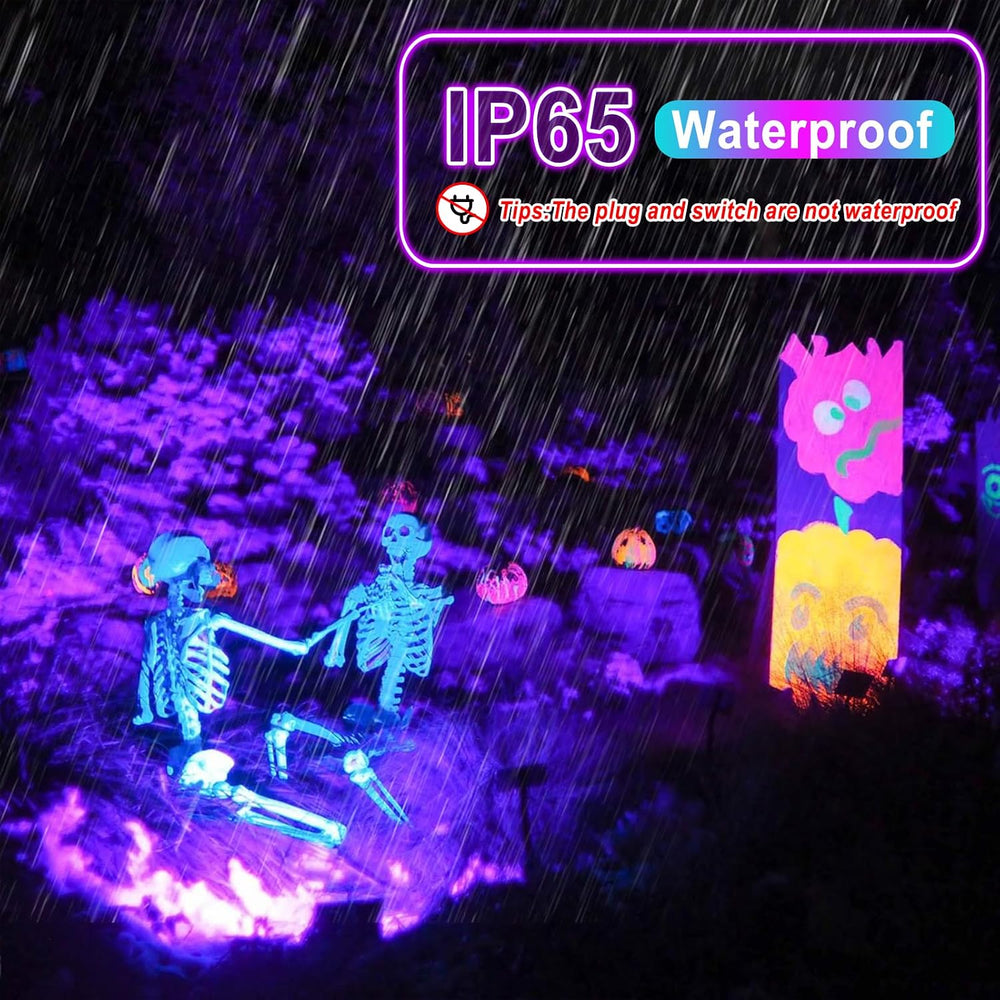 4 Pack 50W Black Lights for Glow Party,Halloween Blacklight