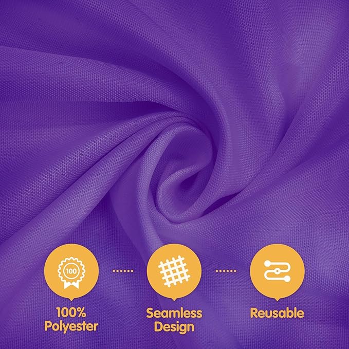 BRILLMAX 6 Pack Purple Round Tablecloths 90 Inch - Circle Bulk Linen Polyester Fabric Washable Table Cloth Cover for Wedding Reception Banquet Birthday Party Buffet Restaurant