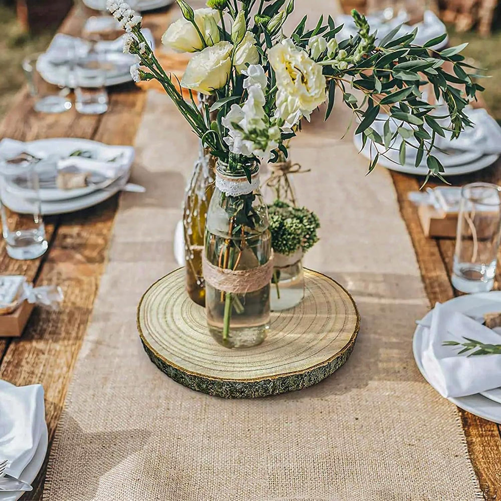 13 Pack Burlap Table Runners 12 x 108 Inches Farmhouse Jute Runner Rustic Bur...