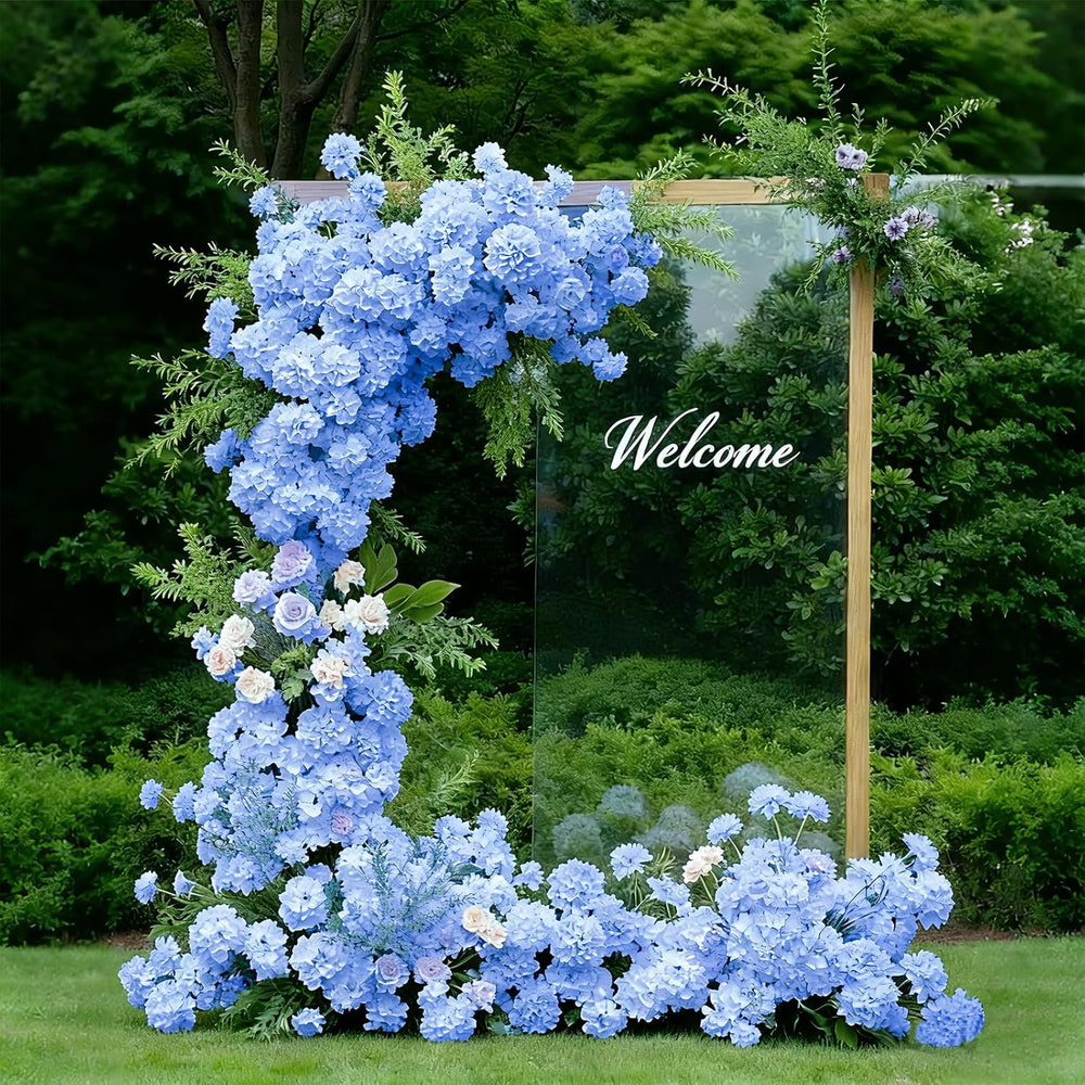 100 Pcs Faux Blue Hydrangea Artificial Flowers Bulk Fake Flowers