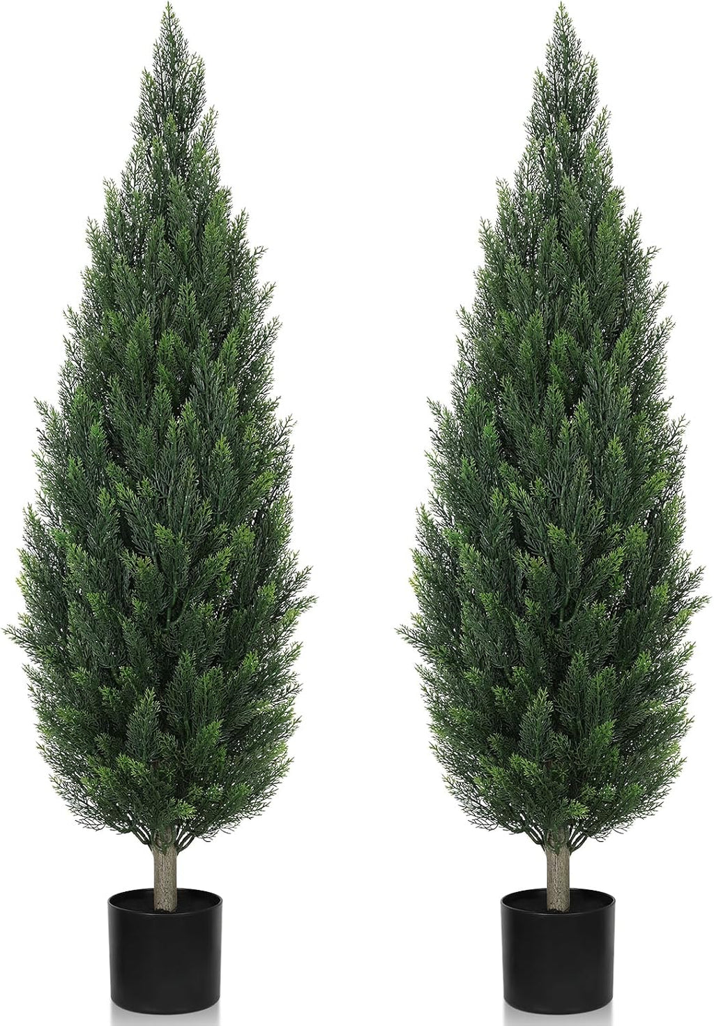4FT Artificial Topiary Cedar Tree for Outdoor Porch UV-Resistant Fake Trees