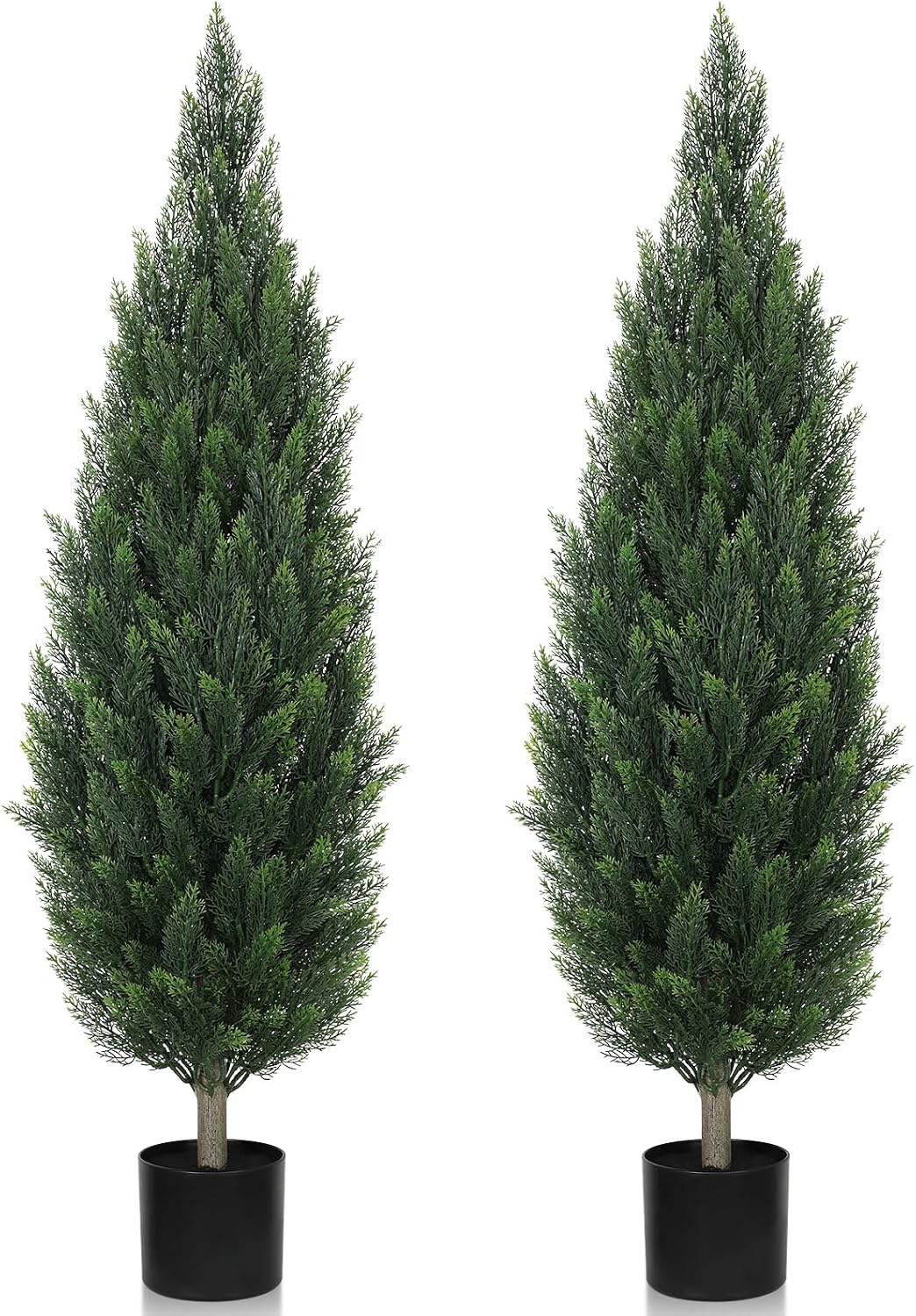 4FT Artificial Topiary Cedar Tree for Outdoor Porch UV-Resistant Fake Trees