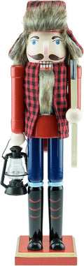 Clever Creations Lumberjack 15 Inch Traditional Wooden Nutcracker, Festive Christmas Décor for Shelves and Tables