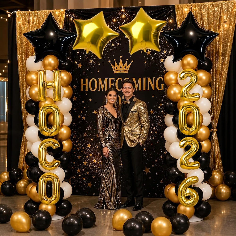 2 Sets Homecoming 2026 Balloon Column Stand Party Decorations Kits with Ballo...