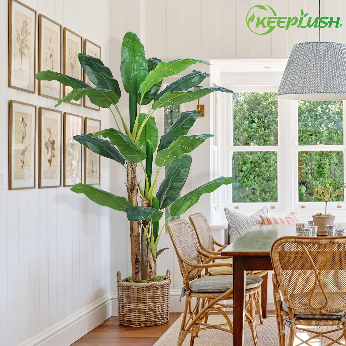 6ft extra tall artificial banana tree, fake banana on a desk or shelf