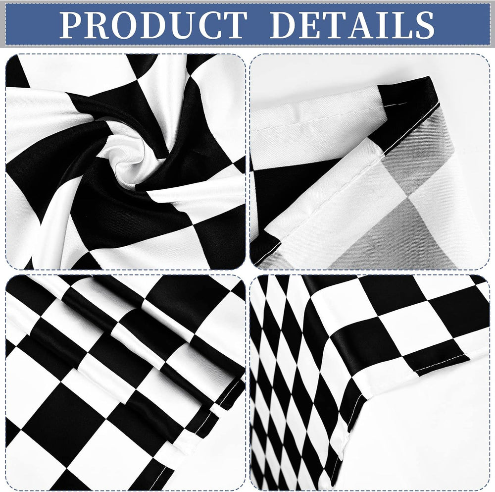 12 Pack Checkered Table Runner 12x108 Inch Black and White Checkerboard Racin...
