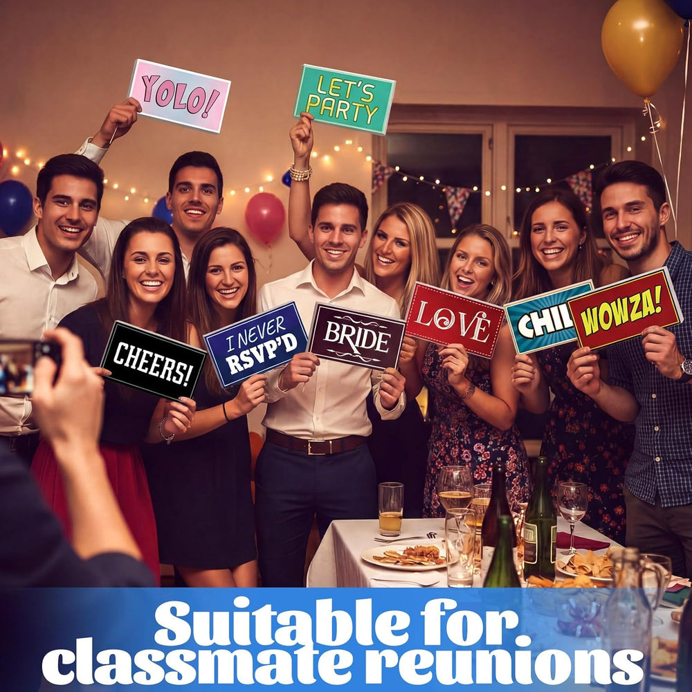 AceOrbit 64 Design Funny Photo Booth Props 32 Double Sided, Classic Style